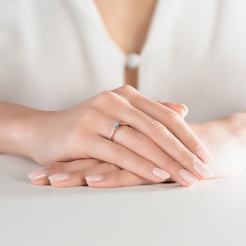 Pierścionek zaręczynowy The Light: dwukolorowe złoto, diament